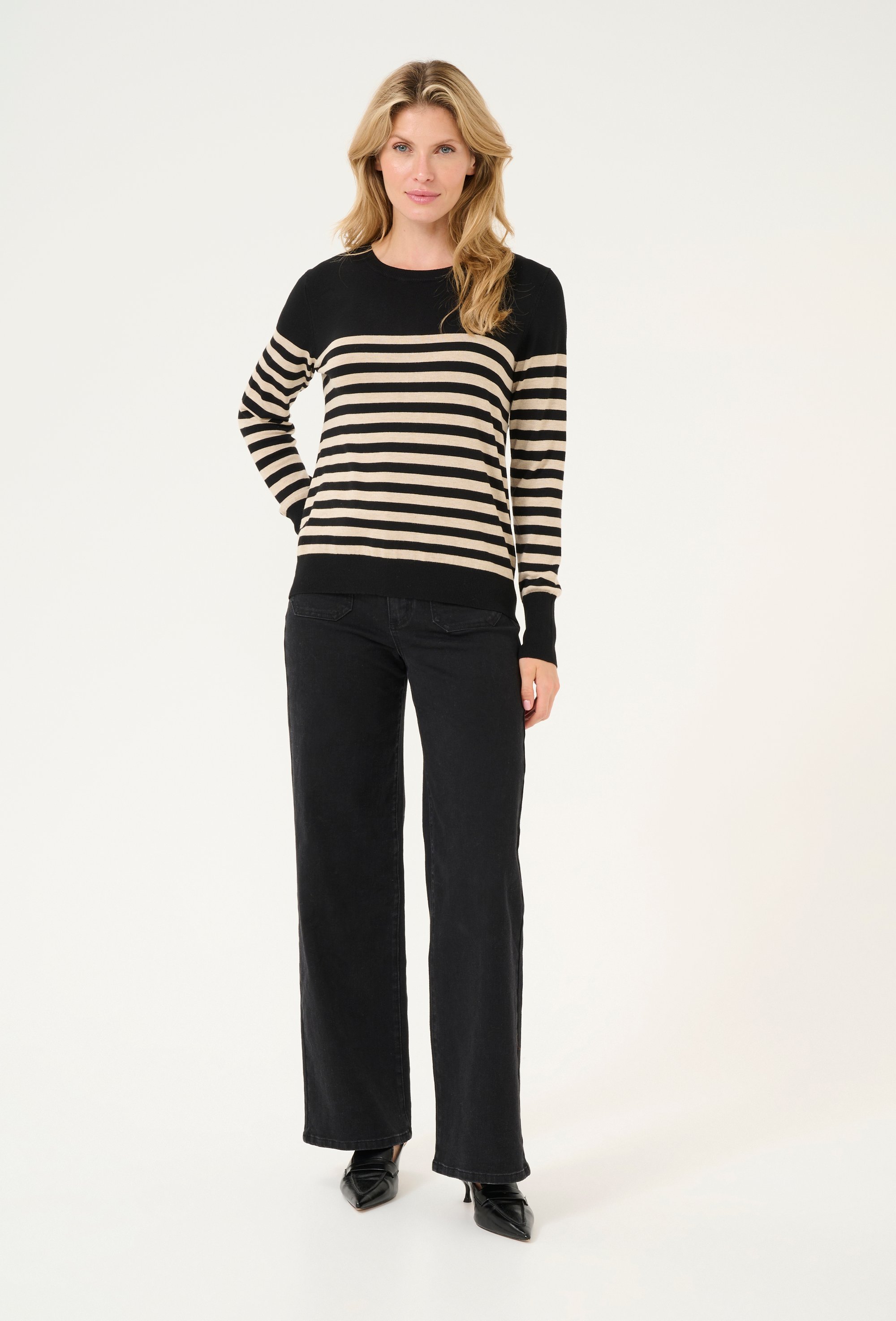 Thumbnail - Strickpullover Regular fit black offwhite