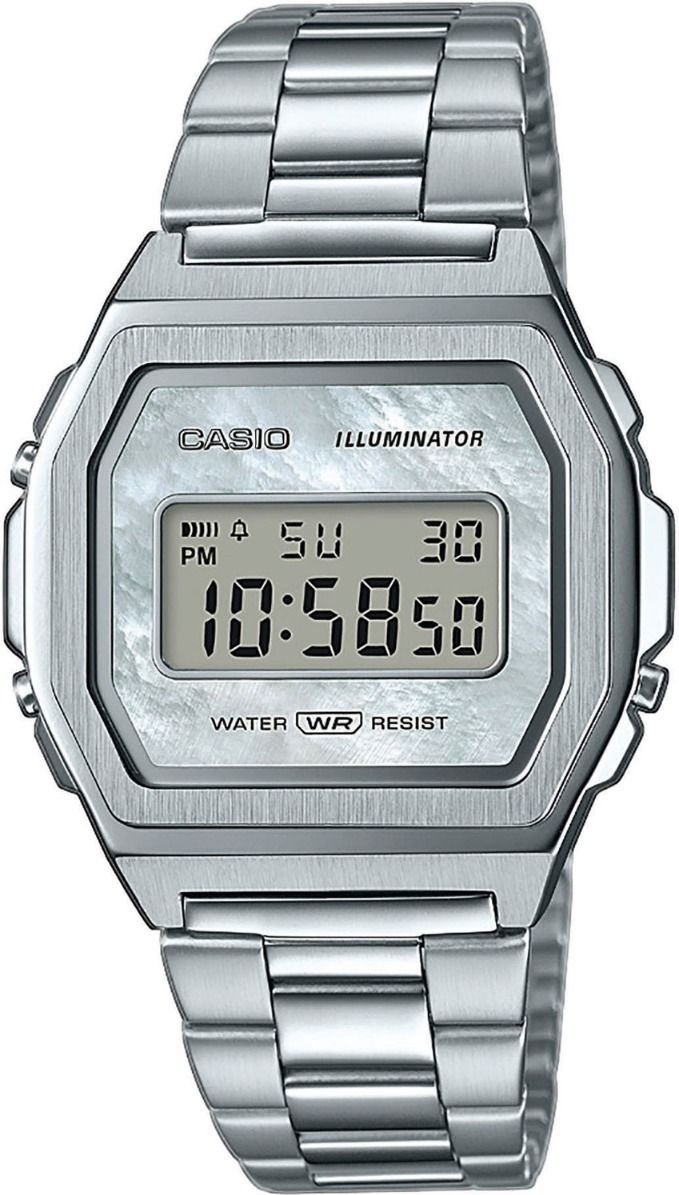 Casio Casio Collection Silber Damen Armbanduhr A1000D-7EF