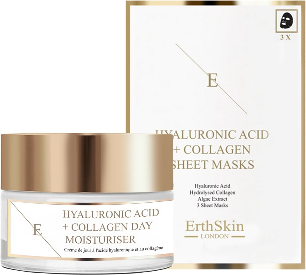 Hyaluronsäure & Kollagen Tagescreme + Hyaluronsäure & Kollagen Maske - 3 Blätter
