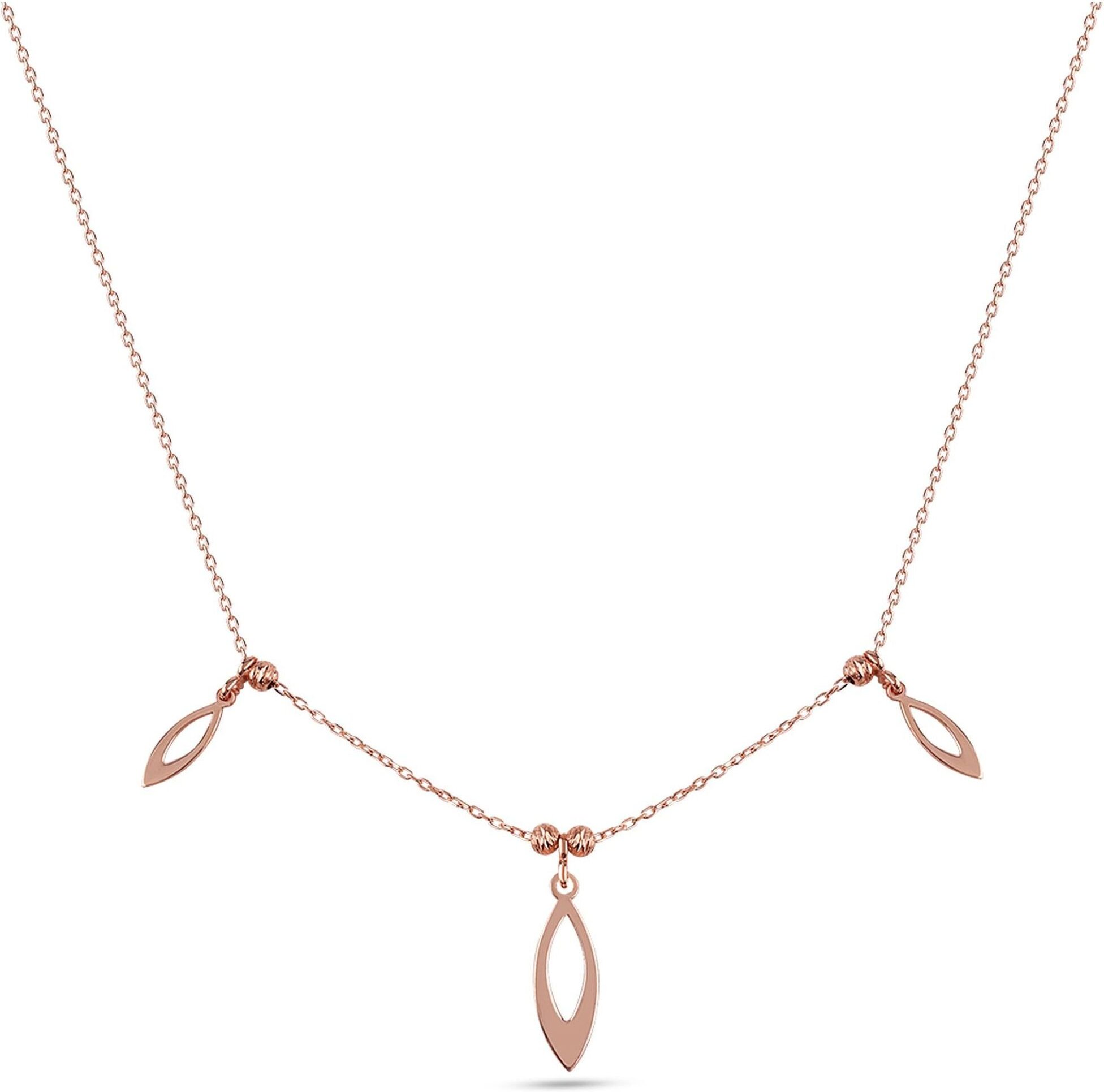 Dkeniz Anhänger mit Kette 925/- Sterling Silber rosévergoldet Pure Geometrie Silberkette