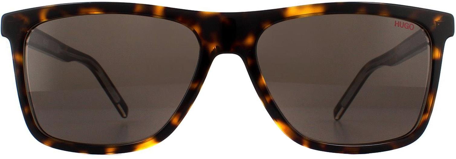 Thumbnail - Hugo by Hugo Boss Rectangle Mens Havanna Crystal Brown Sonnenbrillen