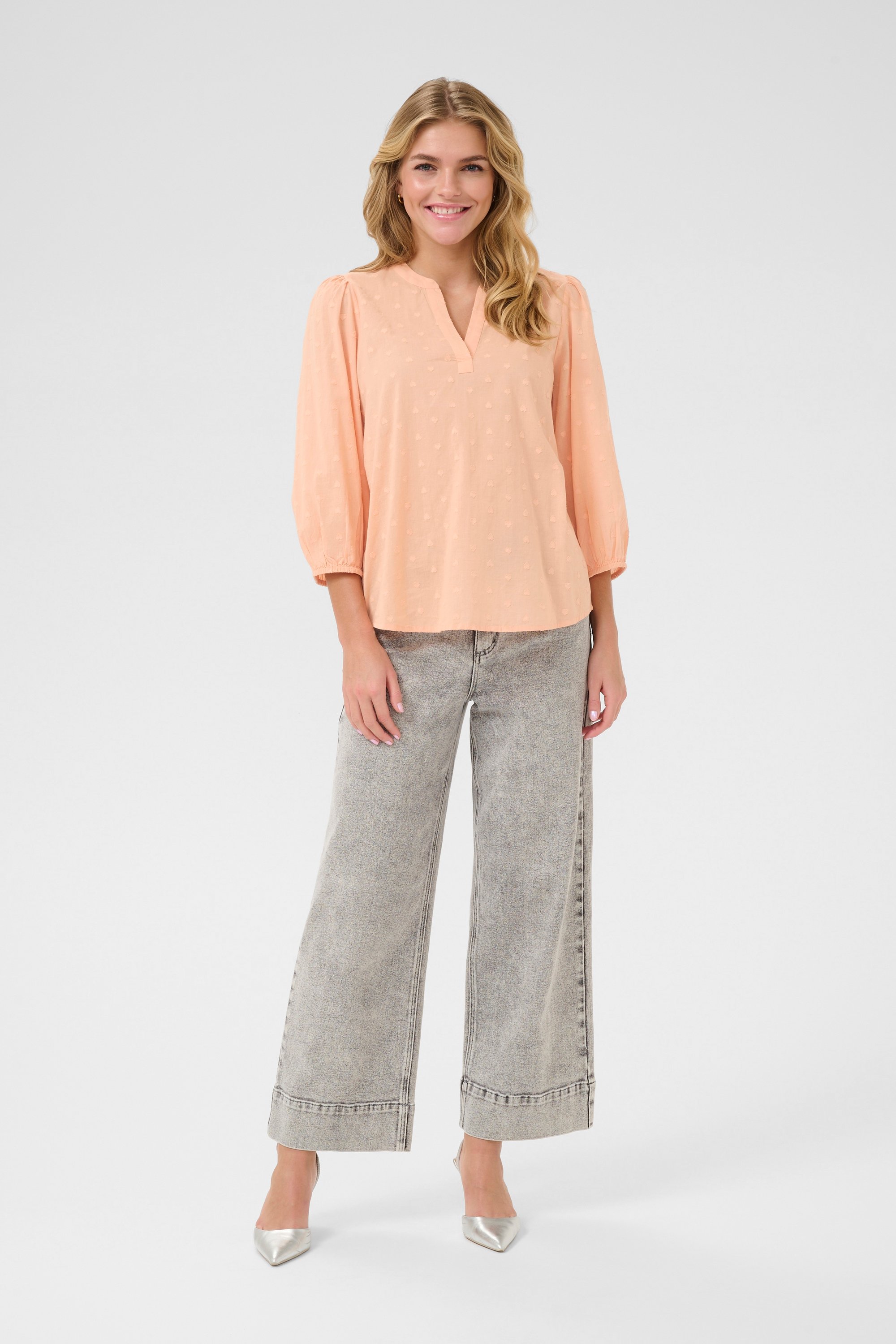 Langarm-Bluse Regular fit Peach