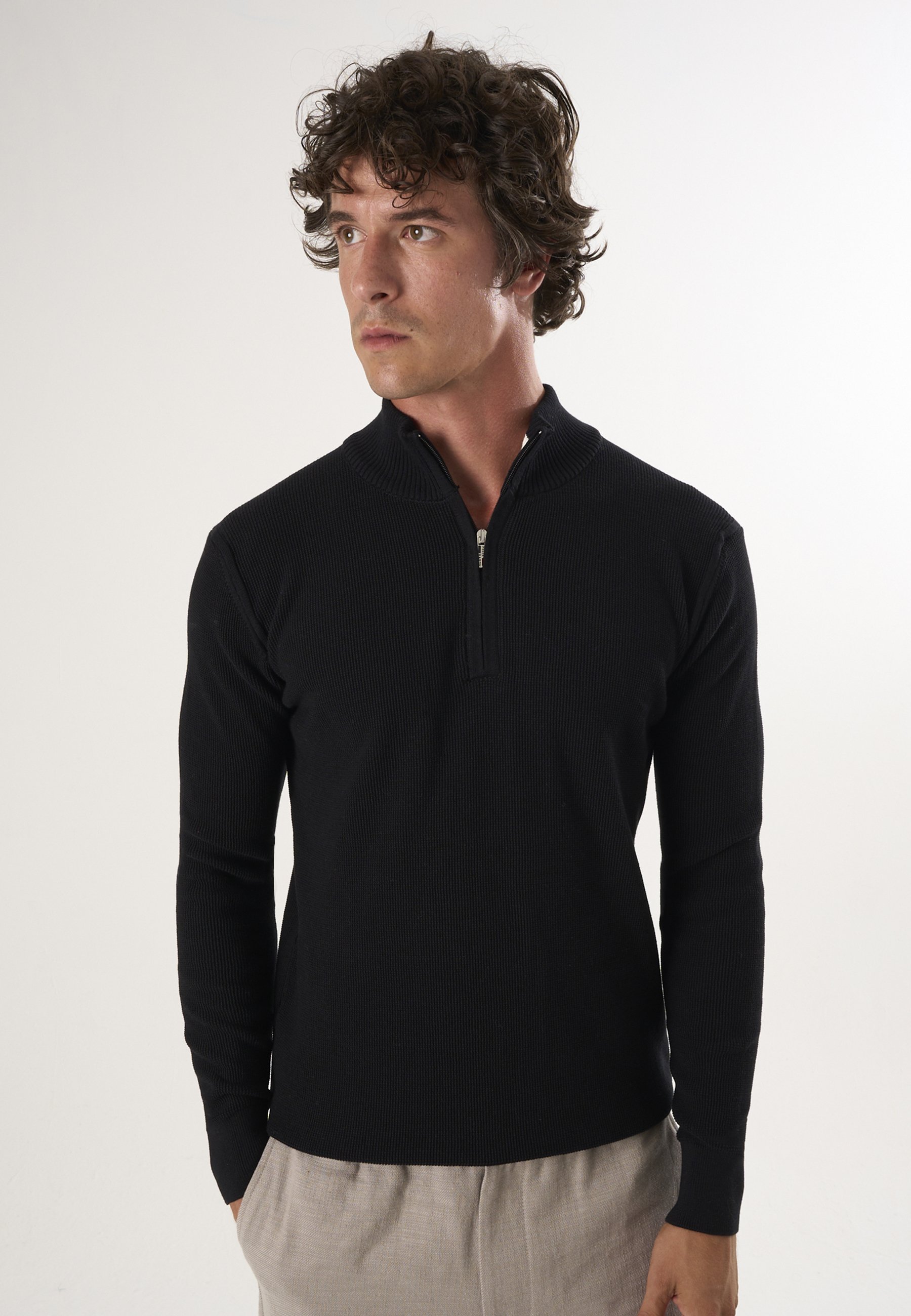 Pullover Pullover Mit Halbem Reißverschluss