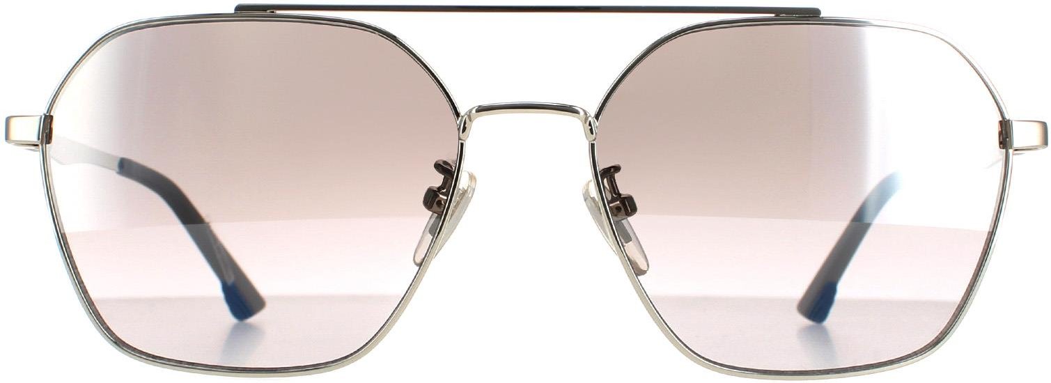 Police Aviator Mens Shiny Palladium Smoke Silber Spiegel SPL771 Vibe 2