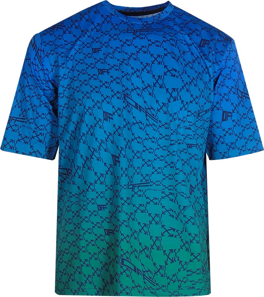 Off-White-Allover-Sport-T-Shirt in Pfauenblau