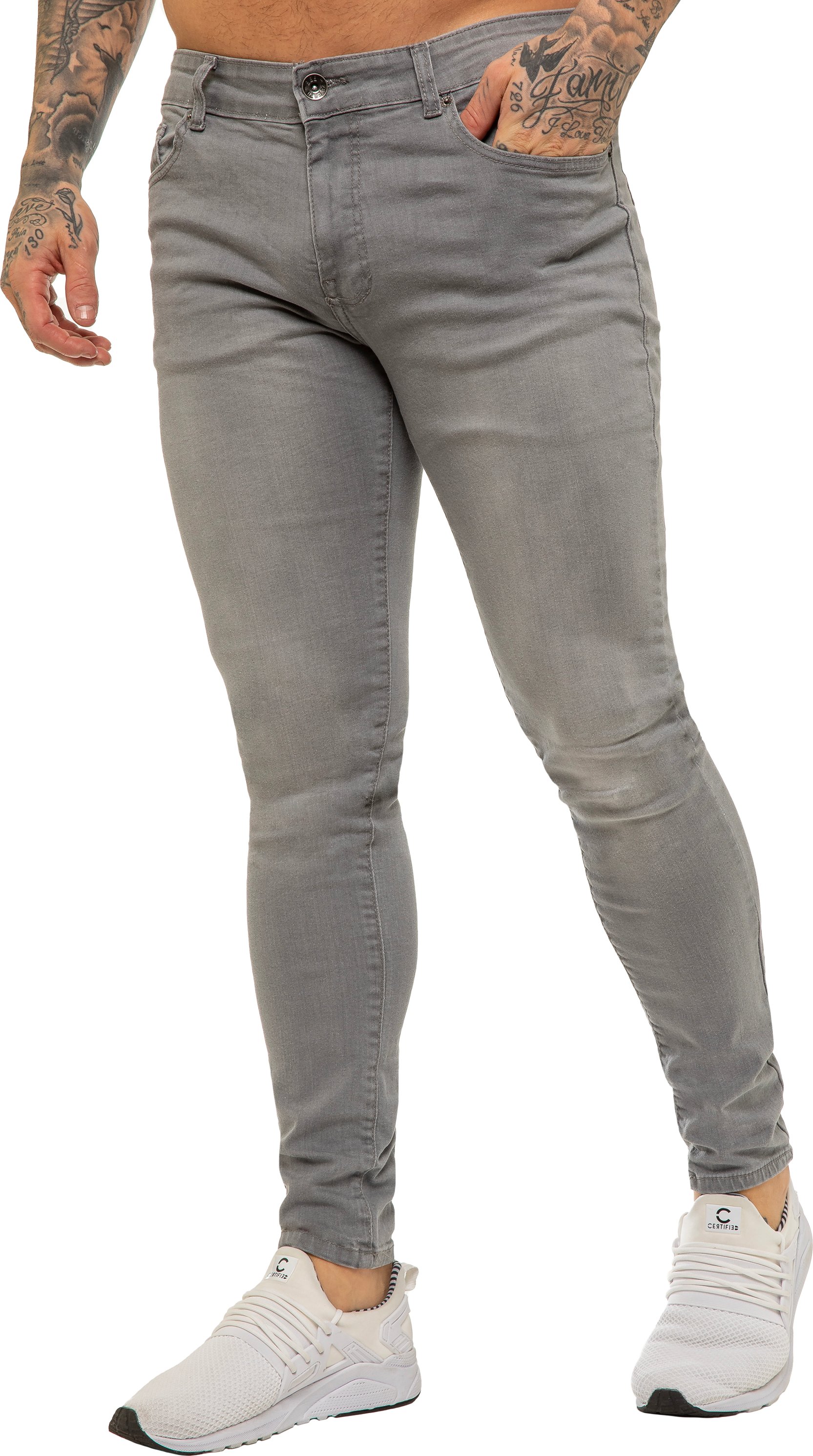 Enzo Herren Skinny Super Stretch Denim Jeans