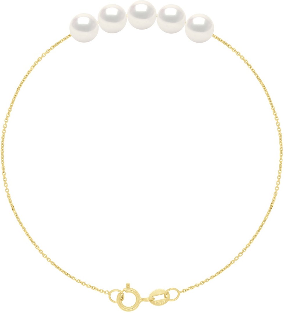 Armband – 5 echte Süßwasser-Zuchtperlen rund 6–7 mm