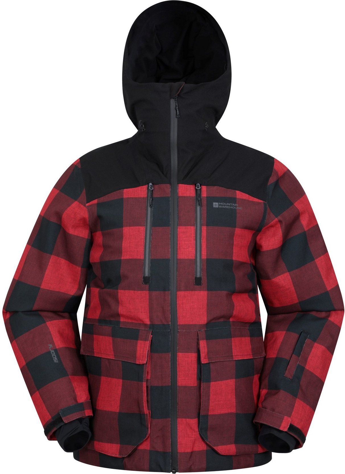 Mountain Warehouse Herren Drayton wasserdichte Skijacke (Rot/Schwarz)
