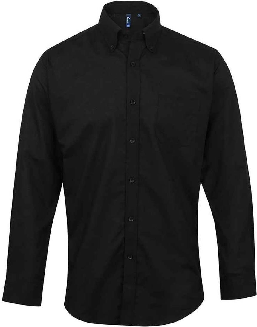 Premier - "Signature" Formelles Hemd für Herren Langärmlig (Schwarz)