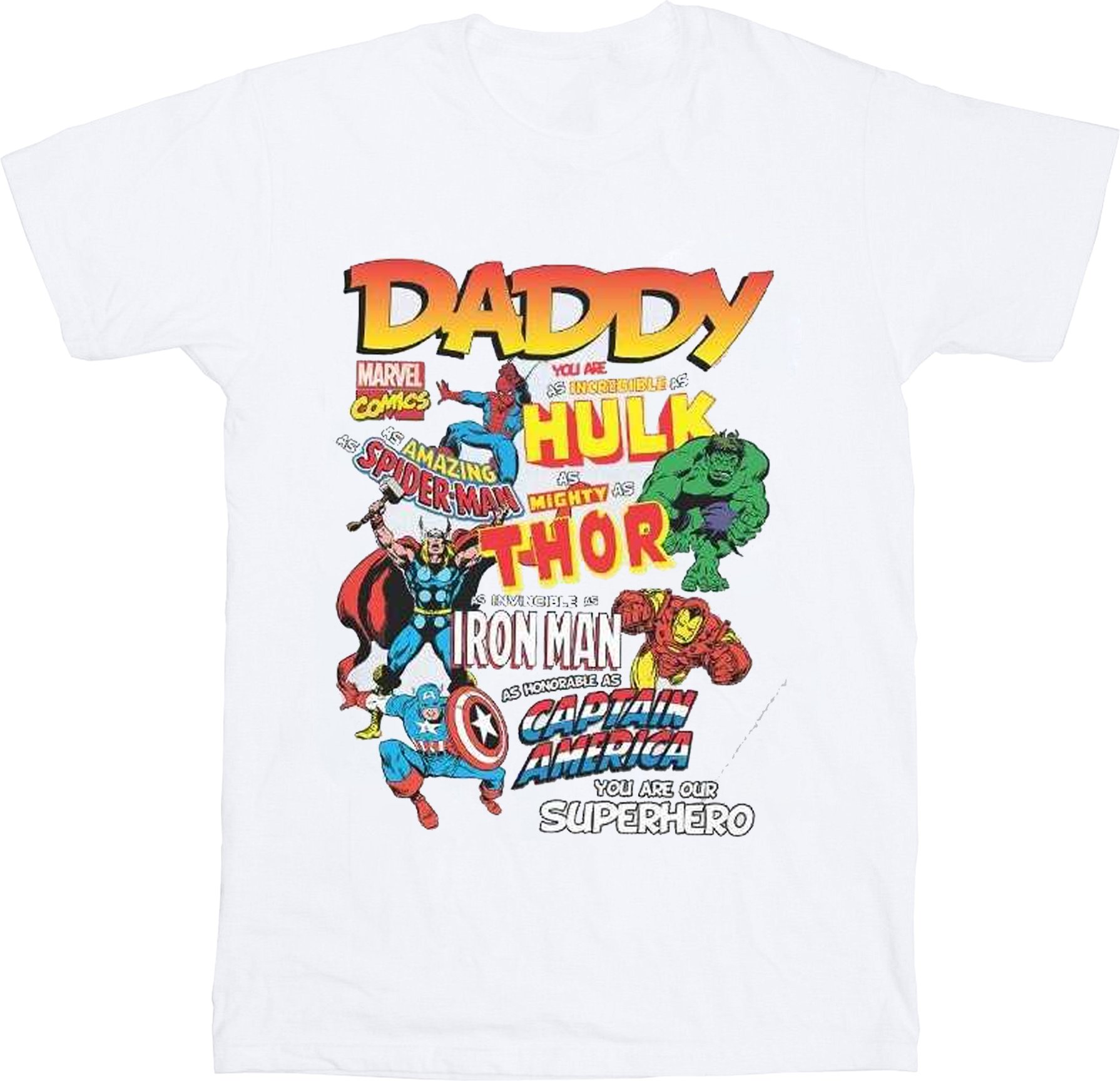 Marvel - "Our Dad Superhero" T-Shirt für Herren (Weiß)