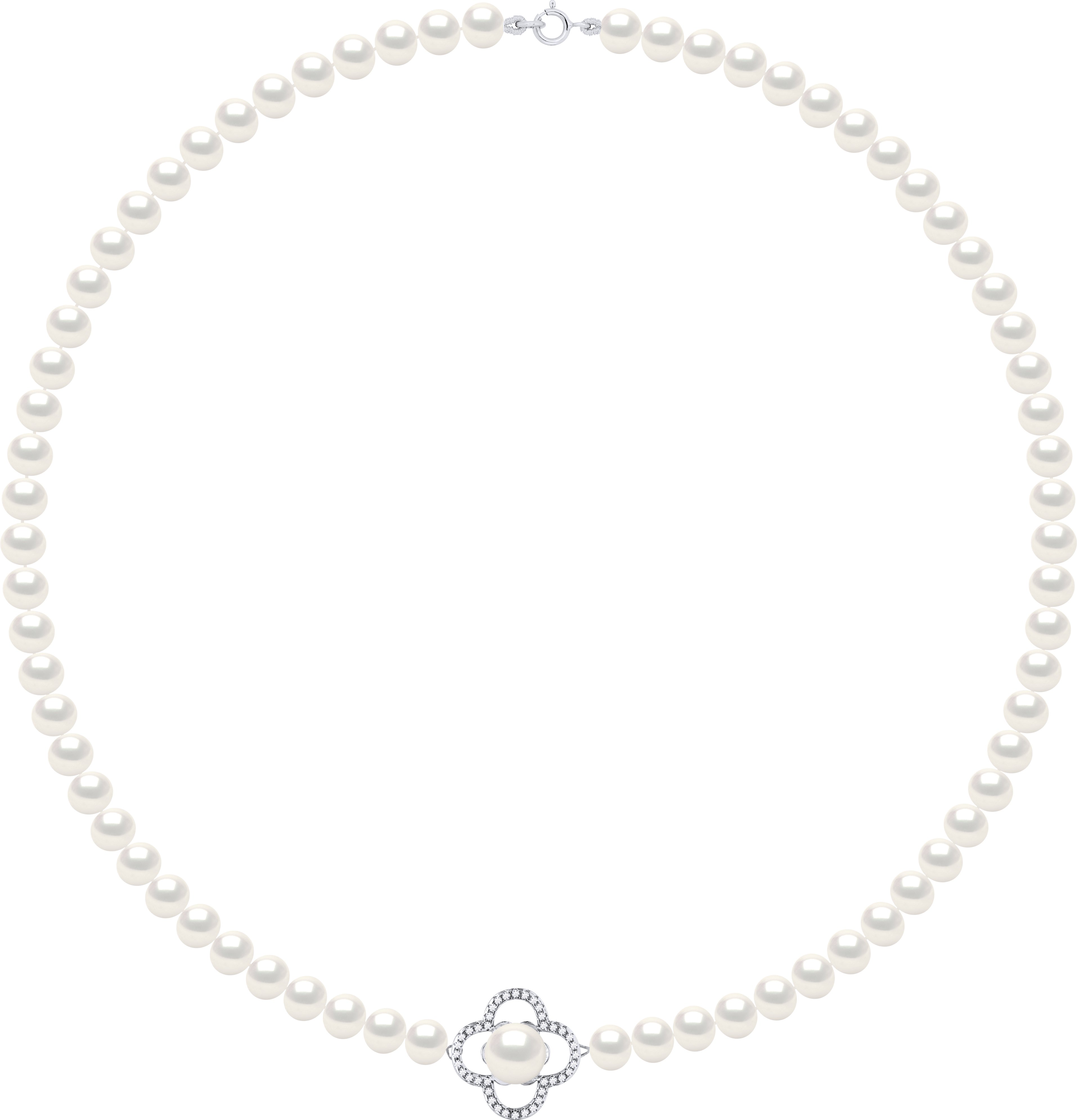 Halskette Reihe aus echten Süßwasser-Zuchtperlen, halbrund, 6–7 mm