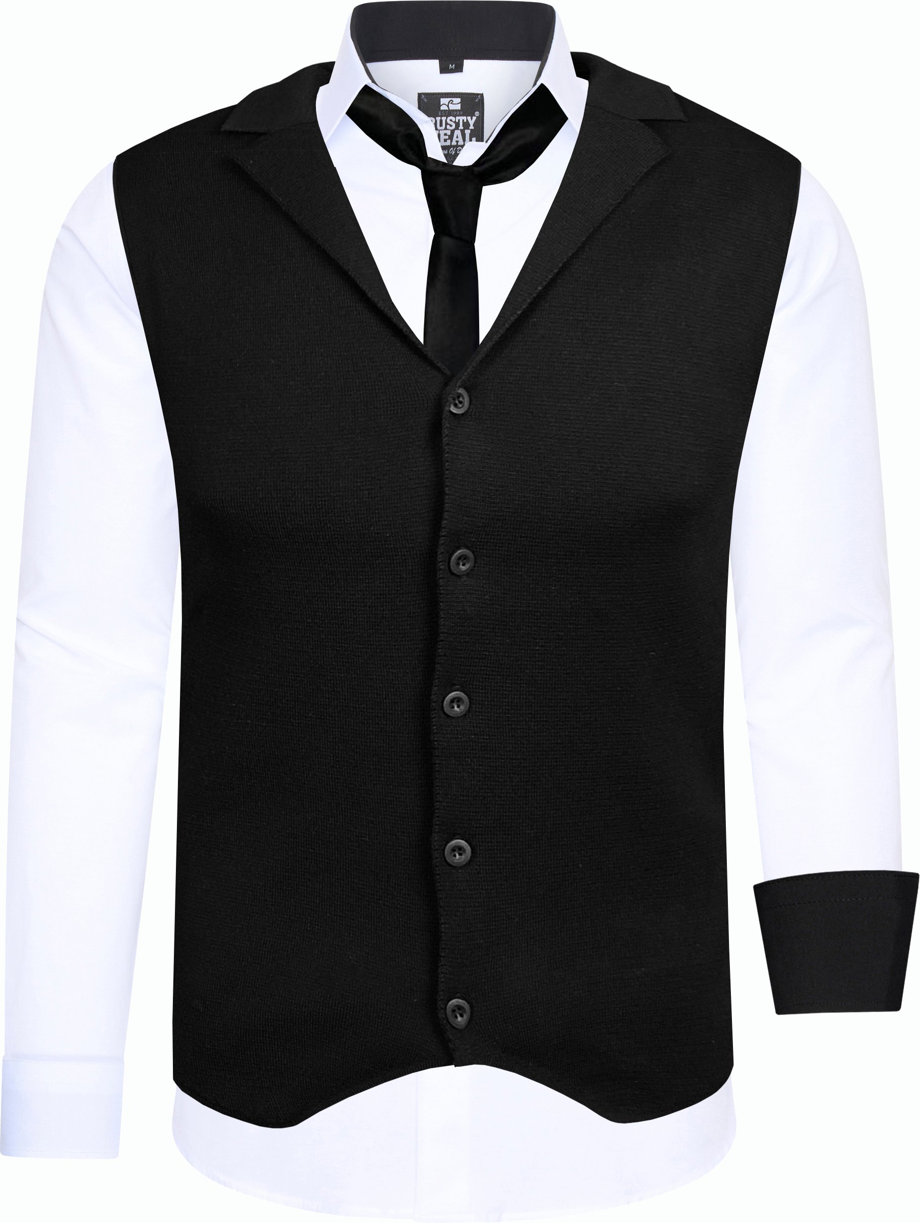 Hemd mit Weste und Krawatte 3er Set