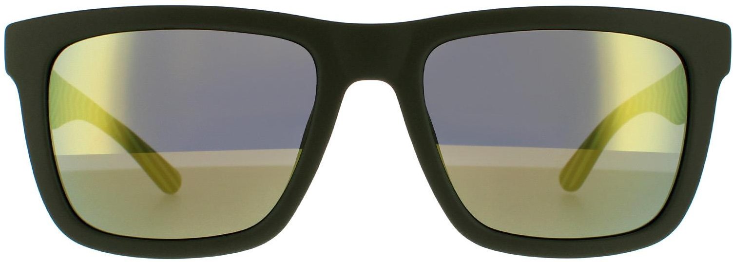 Lacoste Rectangle Mens Matte Green Green Mirror Sonnenbrillen