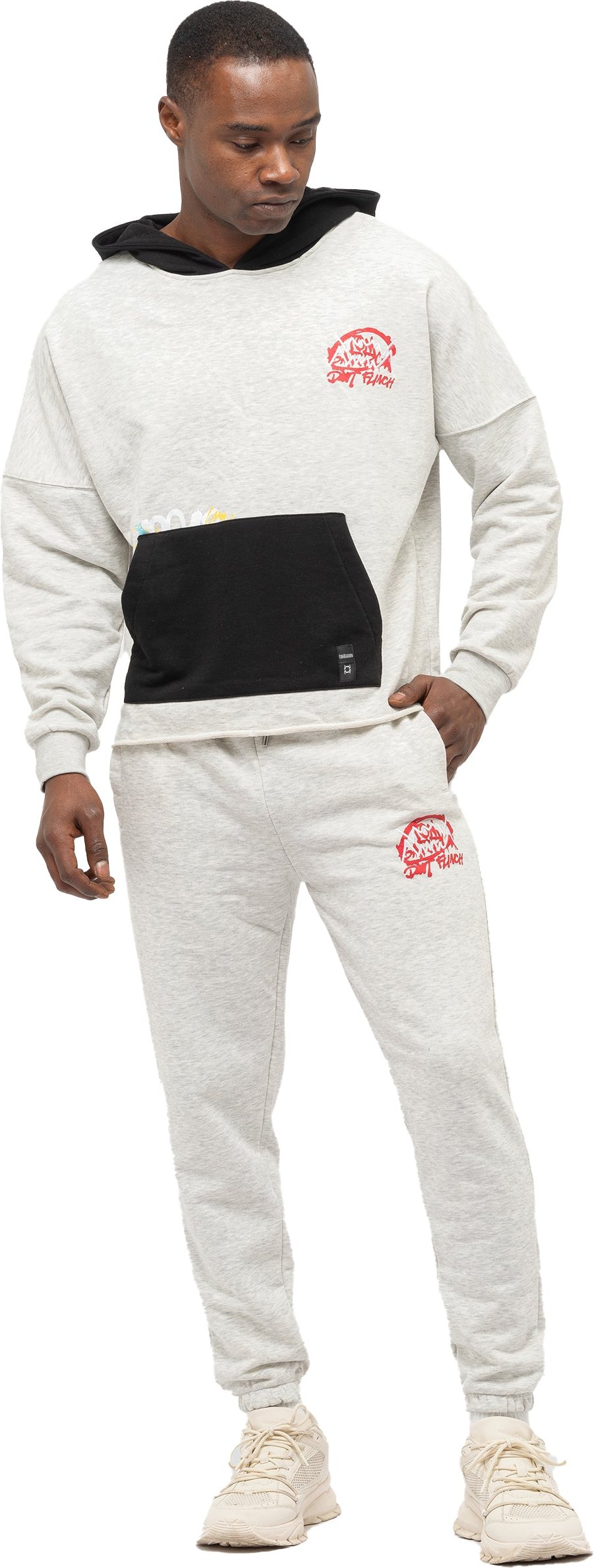 Tom Barron Herren-Trainingsanzug-Set im zeitgenössischen Stil mit Graffiti-Print