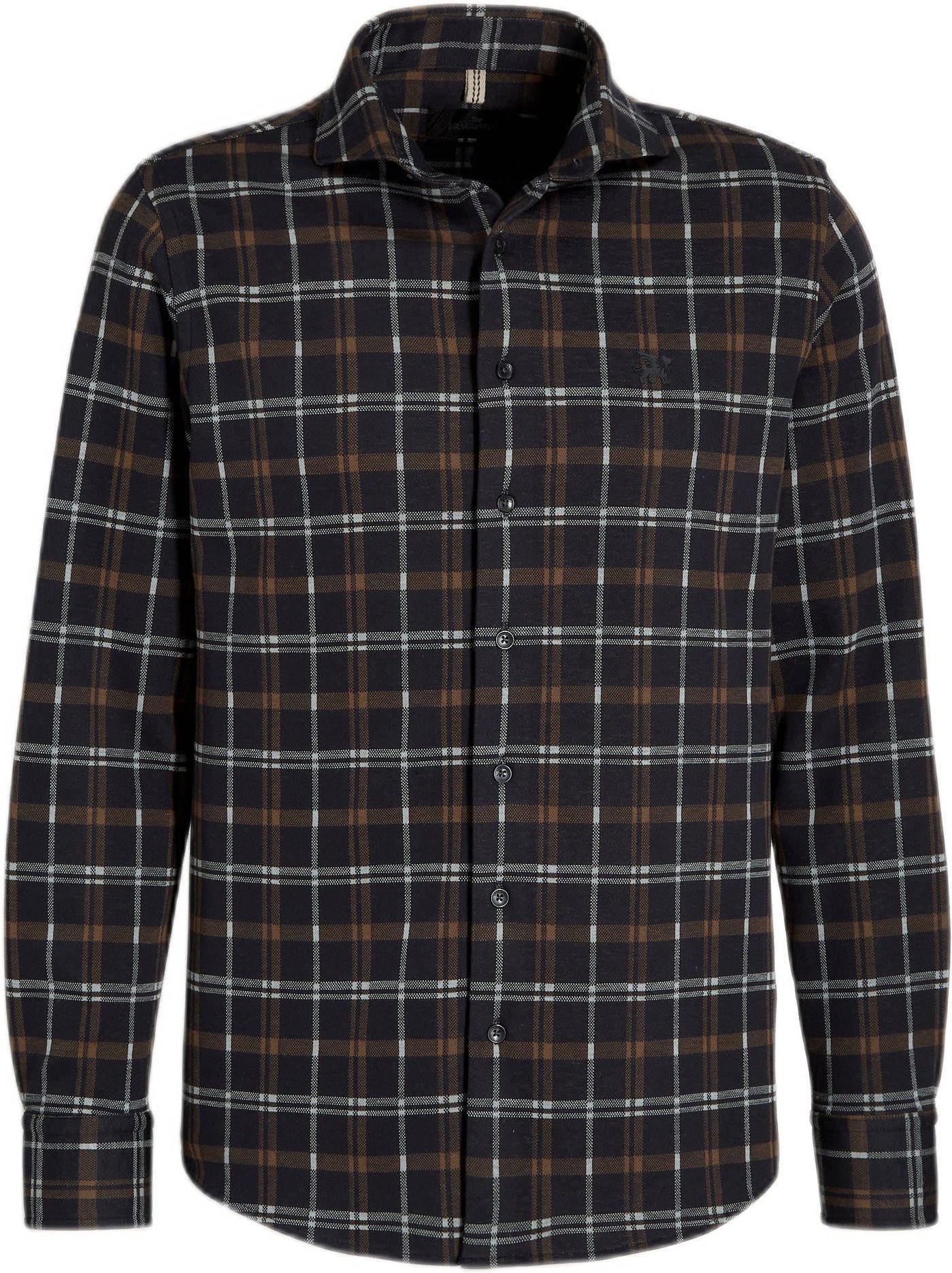 GBVanguard kariertes Slim Fit Hemd 5109 Blau Graphit