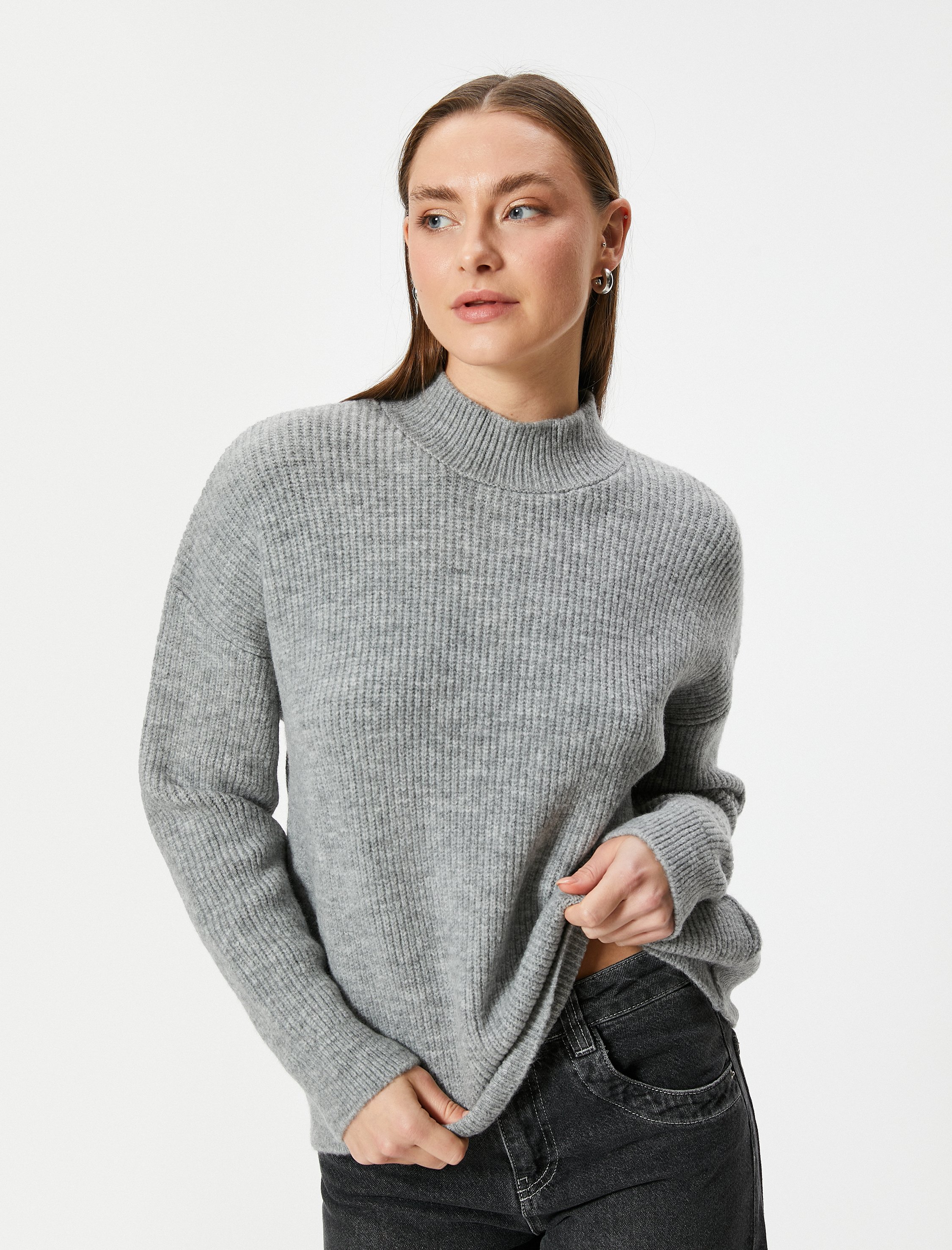 Koton Sweater Standkragen Oversize Sweater