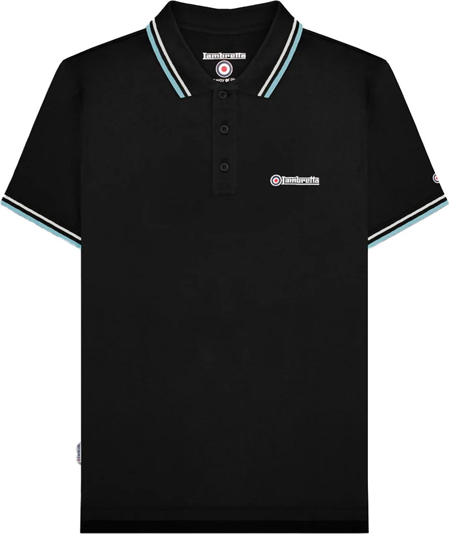 Lambretta - Poloshirt für Herren (Schwarz/Steingrau/Rauchblau)