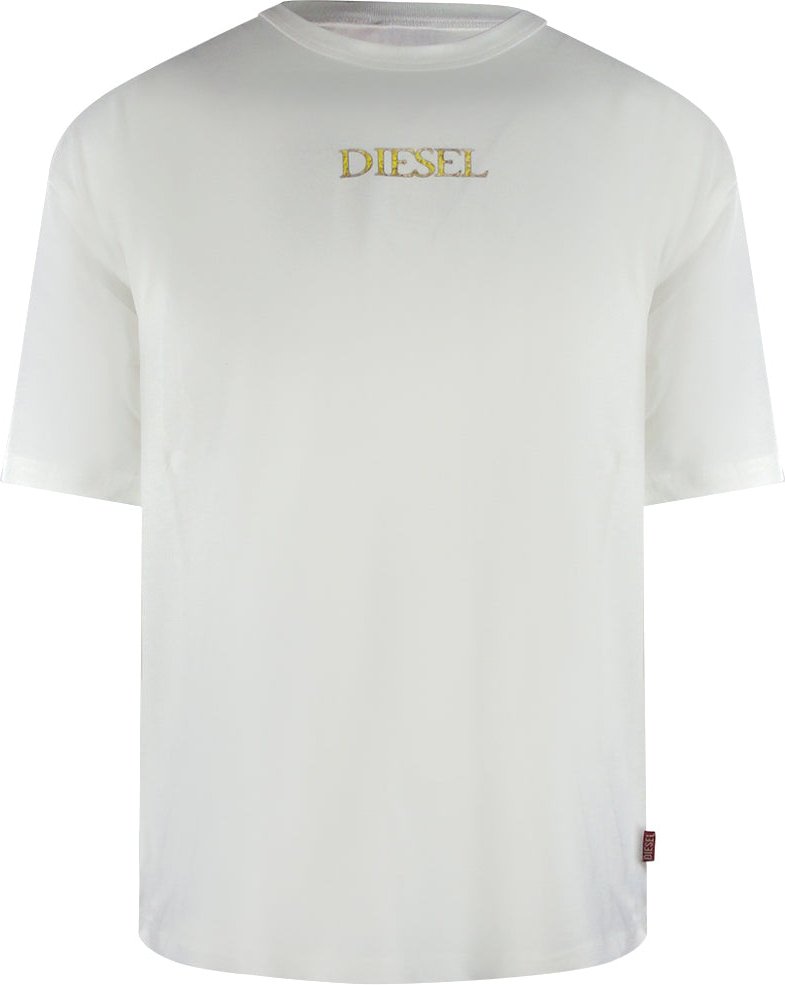 Diesel Gold Logo Weißes T-shirt