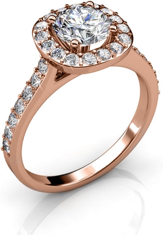 Kuscheliger Ring - Roségold und Kristall