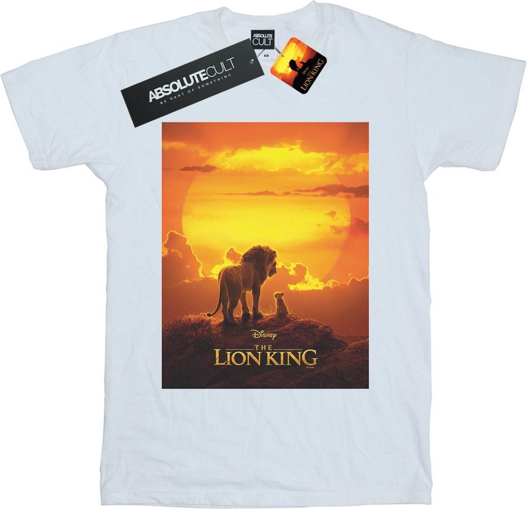 Disney Herren Der König der Löwen Film Sunset Poster T-Shirt (weiß)