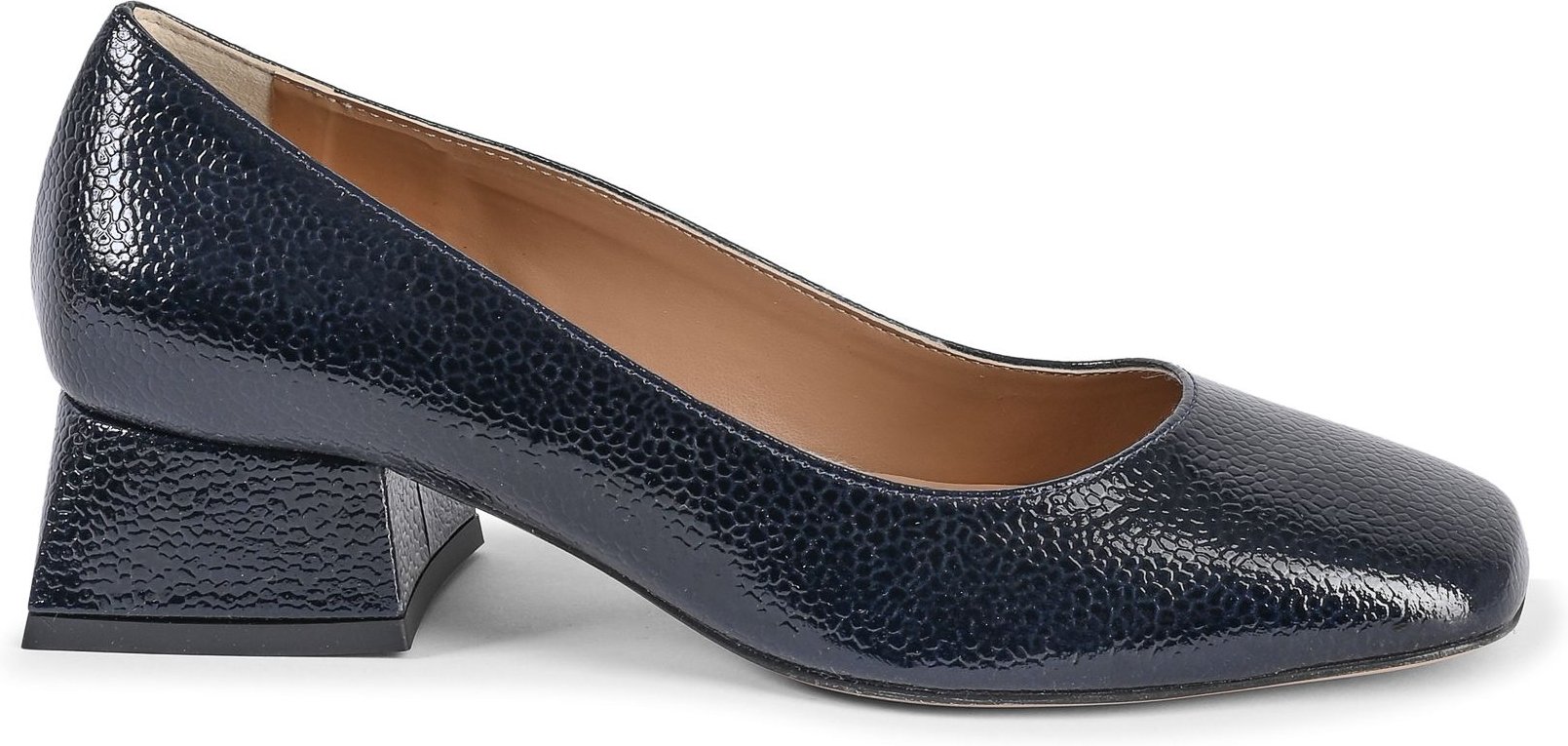 V Italia Damen Ballerina mit Absatz Sofia Bottolato Blu Scuro