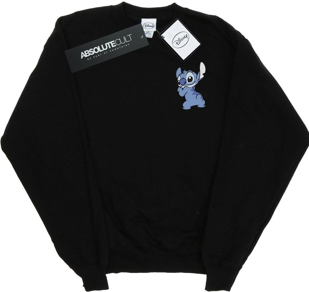 Disney - "Lilo And Stitch Stitch Backside Breast Print" Sweatshirt für Damen (Schwarz)