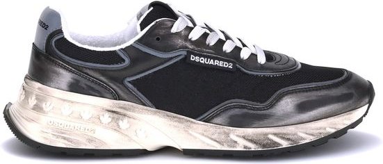 Dsquared² Schwarze Kalbsleder Bos Taurus SportSneaker