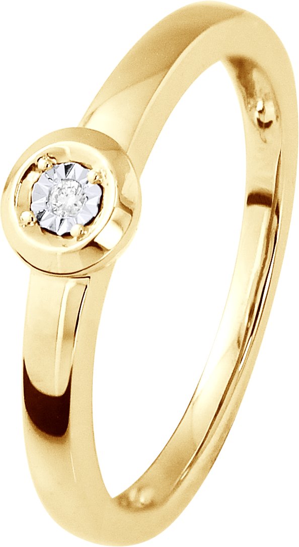 Diamant Solitär Ring 0,010 0,50 Karat Karat Illusion Gelbgold