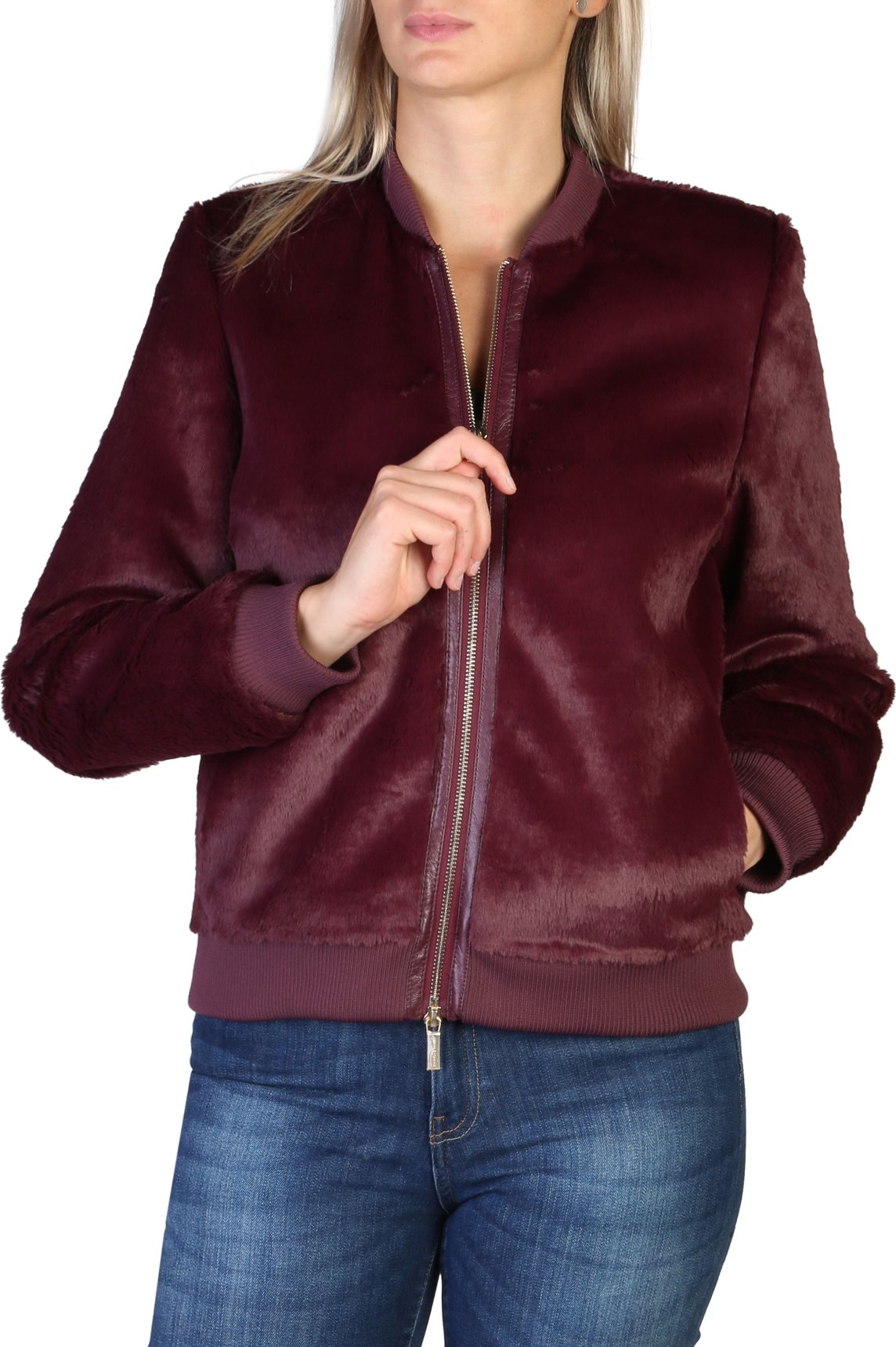 Thumbnail - Einfärbige Jacke mit Reißverschluss