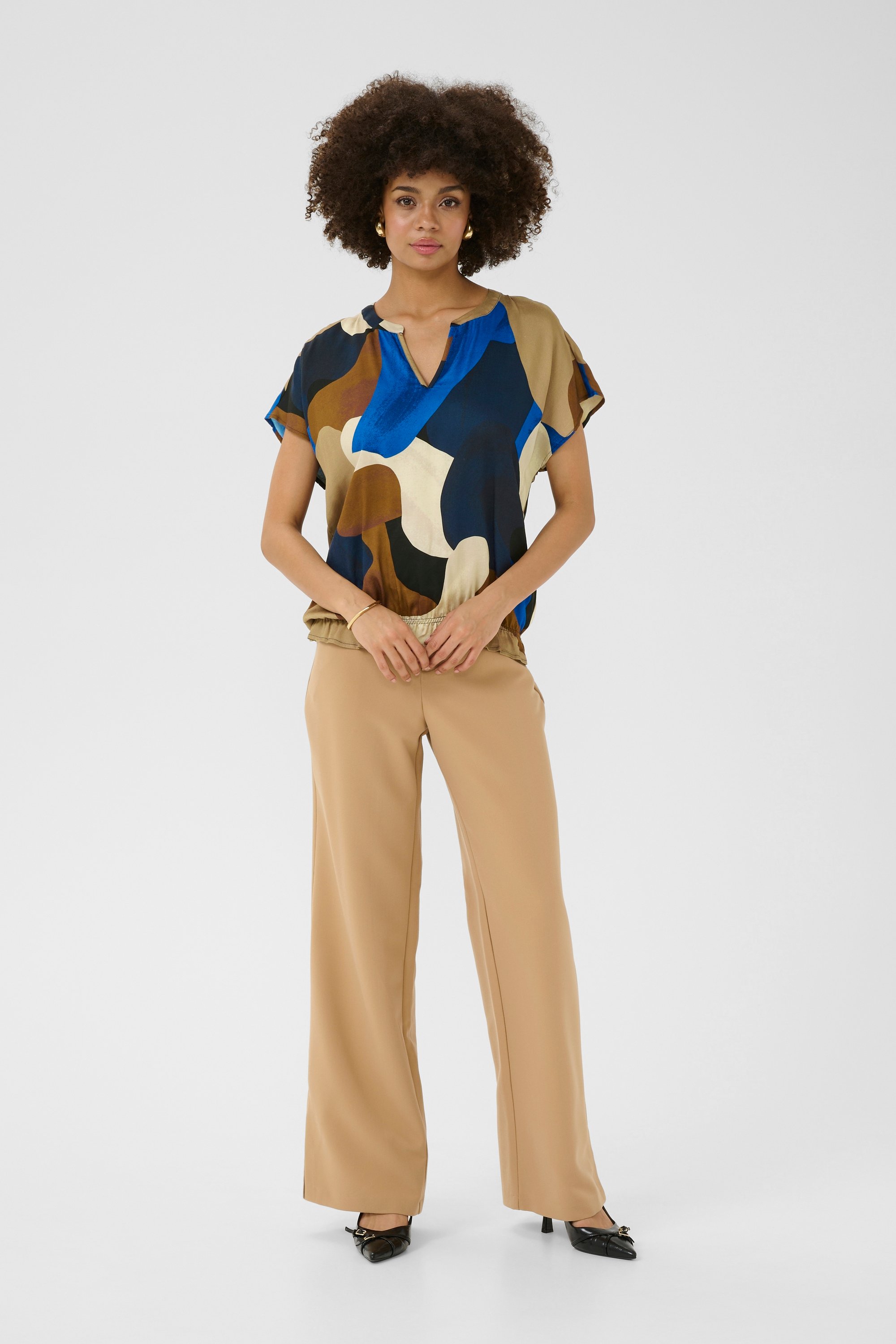 Kurzarm-Bluse CUdana Relaxed fit multicolour