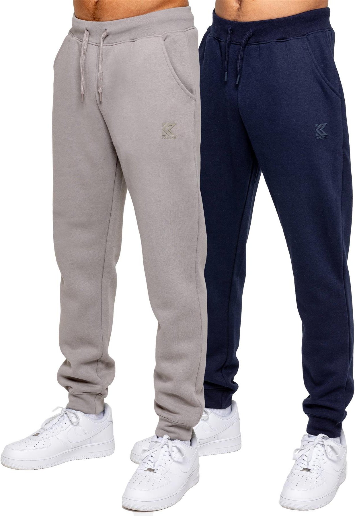 Thumbnail - Kruze | 2er-Pack Herren-Jogger mit normaler Passform - NVY/GRY