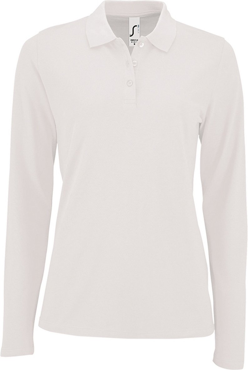 SOLS Womens/Ladies Perfect Langarm-Pique-Poloshirt (Weiß)