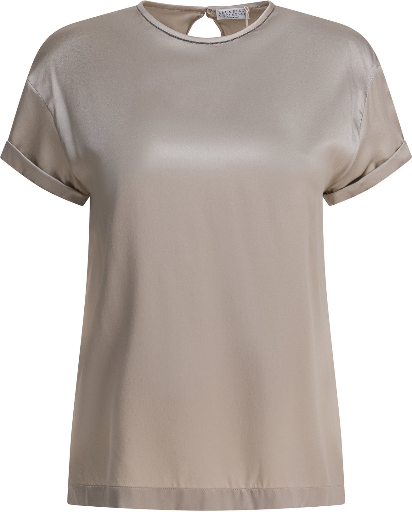 Silbernes Elasthan-T-Shirt