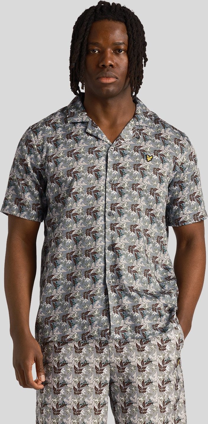 Thumbnail - Lyle & Scott Herren Floral Print Resort Hemd in Gunmetal