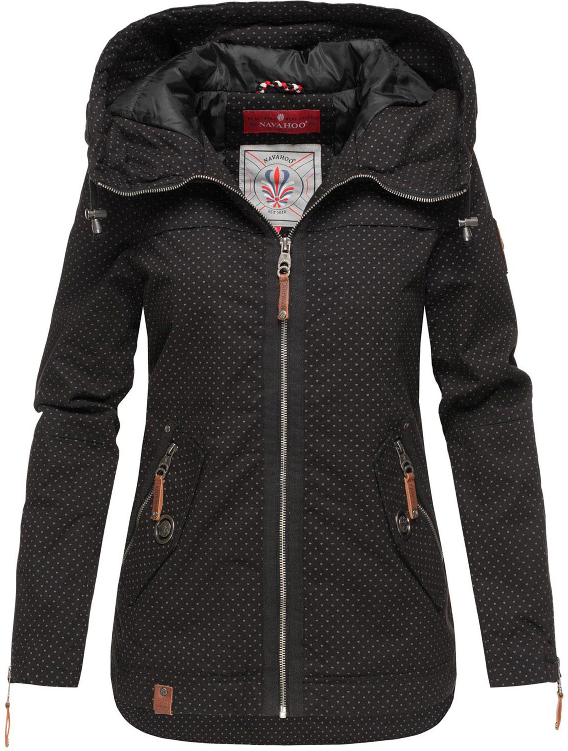 Navahoo Damen Übergangsjacke Wekoo – Leichte Baumwolljacke mit Kapuze