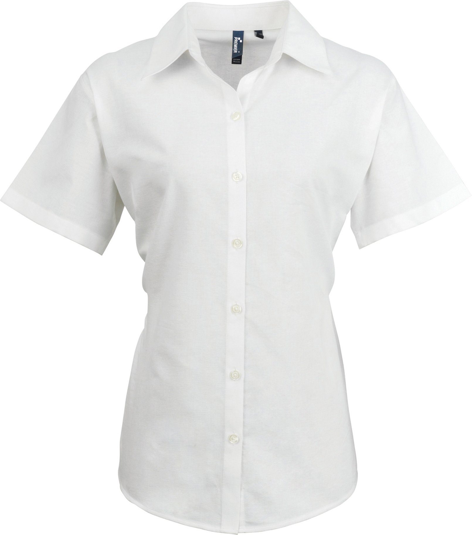 Premier Damen Oxford-Bluse / Bluse / Arbeitshemd, kurzärmlig (Weiß)