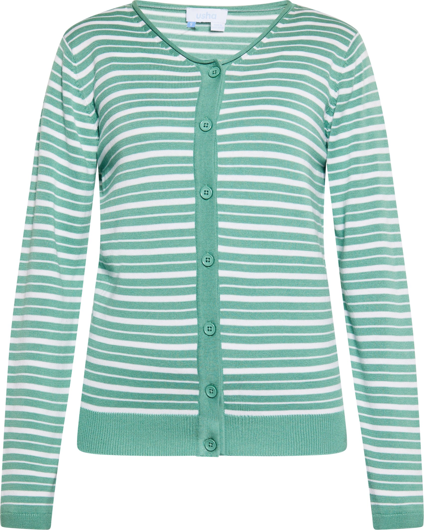 usha Strickjacke Damen HELLGRÜN WEISS