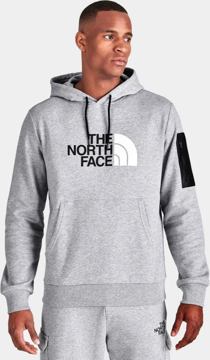 The North Face Logo Woven Pocket Hoodie in Hellgrau