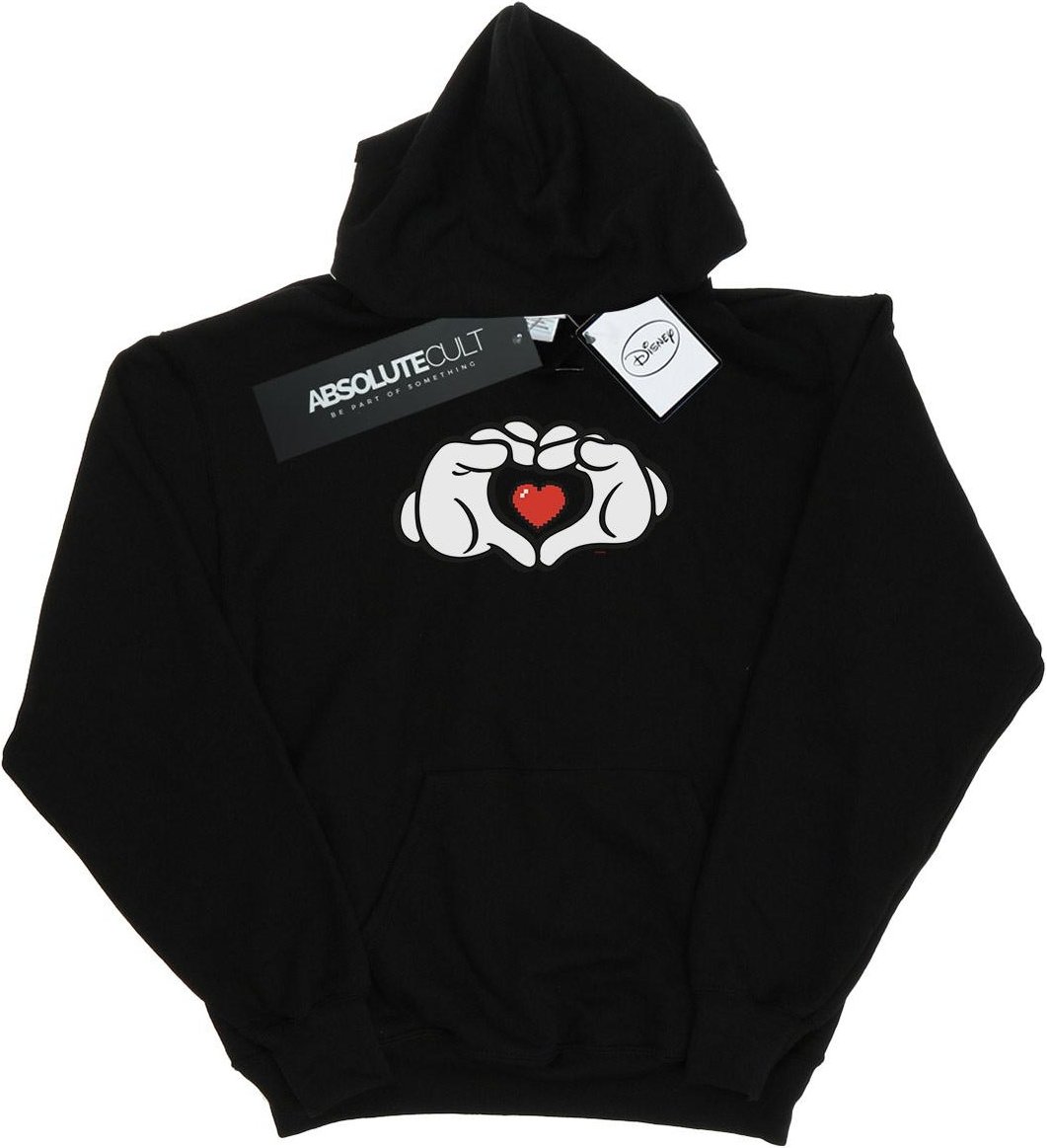 Disney - "Mickey Mouse Heart Hands" Kapuzenpullover für Herren (Schwarz)