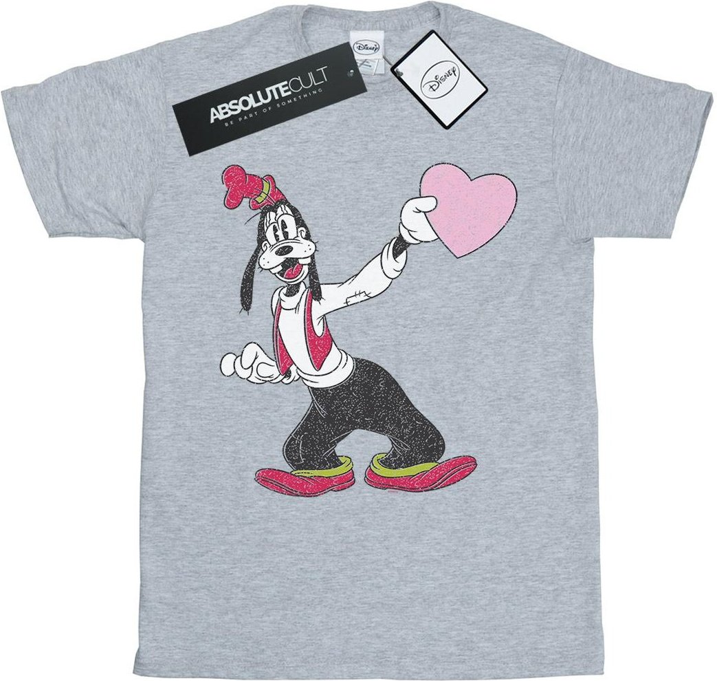 Disney - "Goofy Love Heart" T-Shirt für Mädchen (Grau)