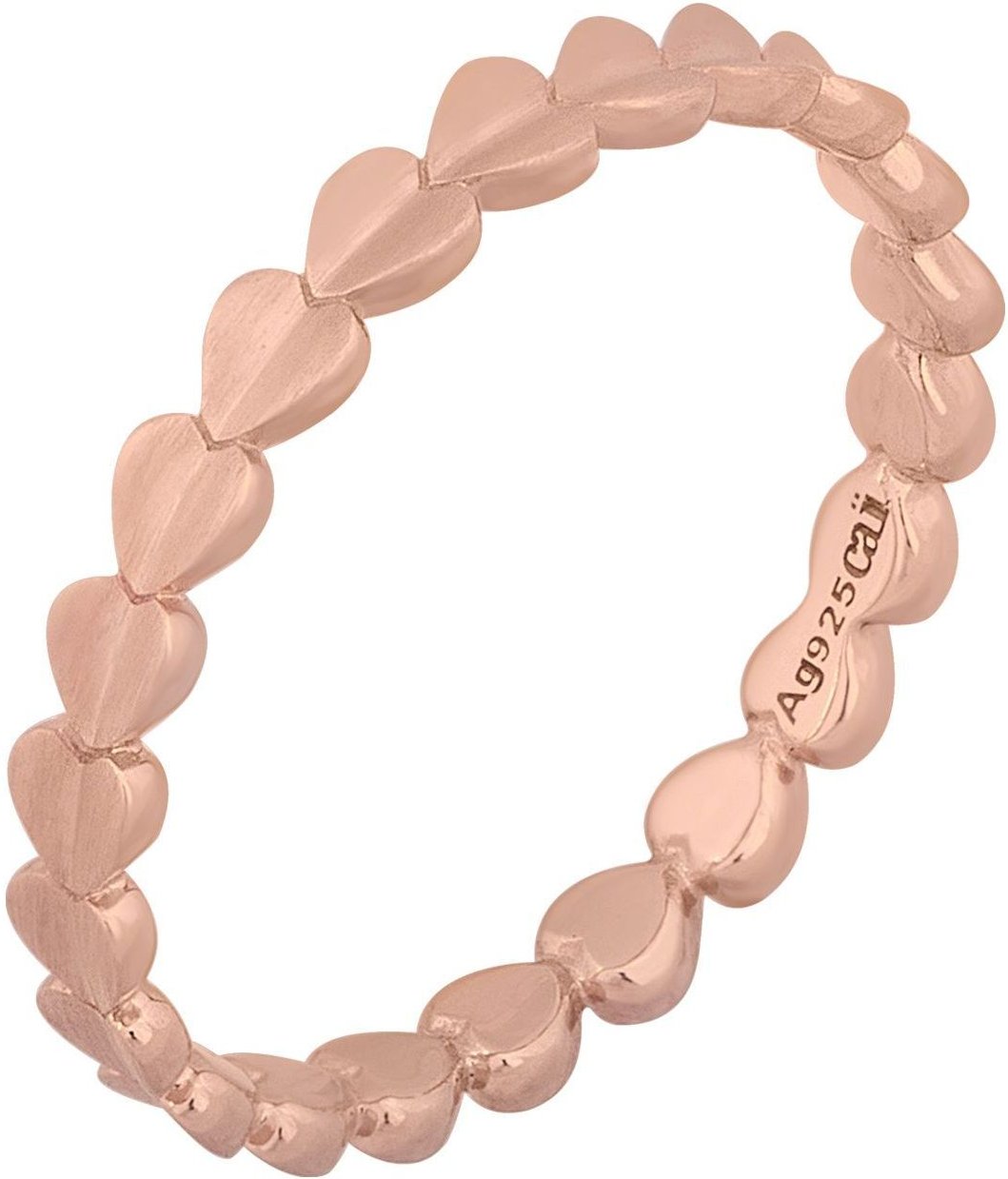 cai Ring 925/- Sterling Silber rosévergoldet Herz Stacking