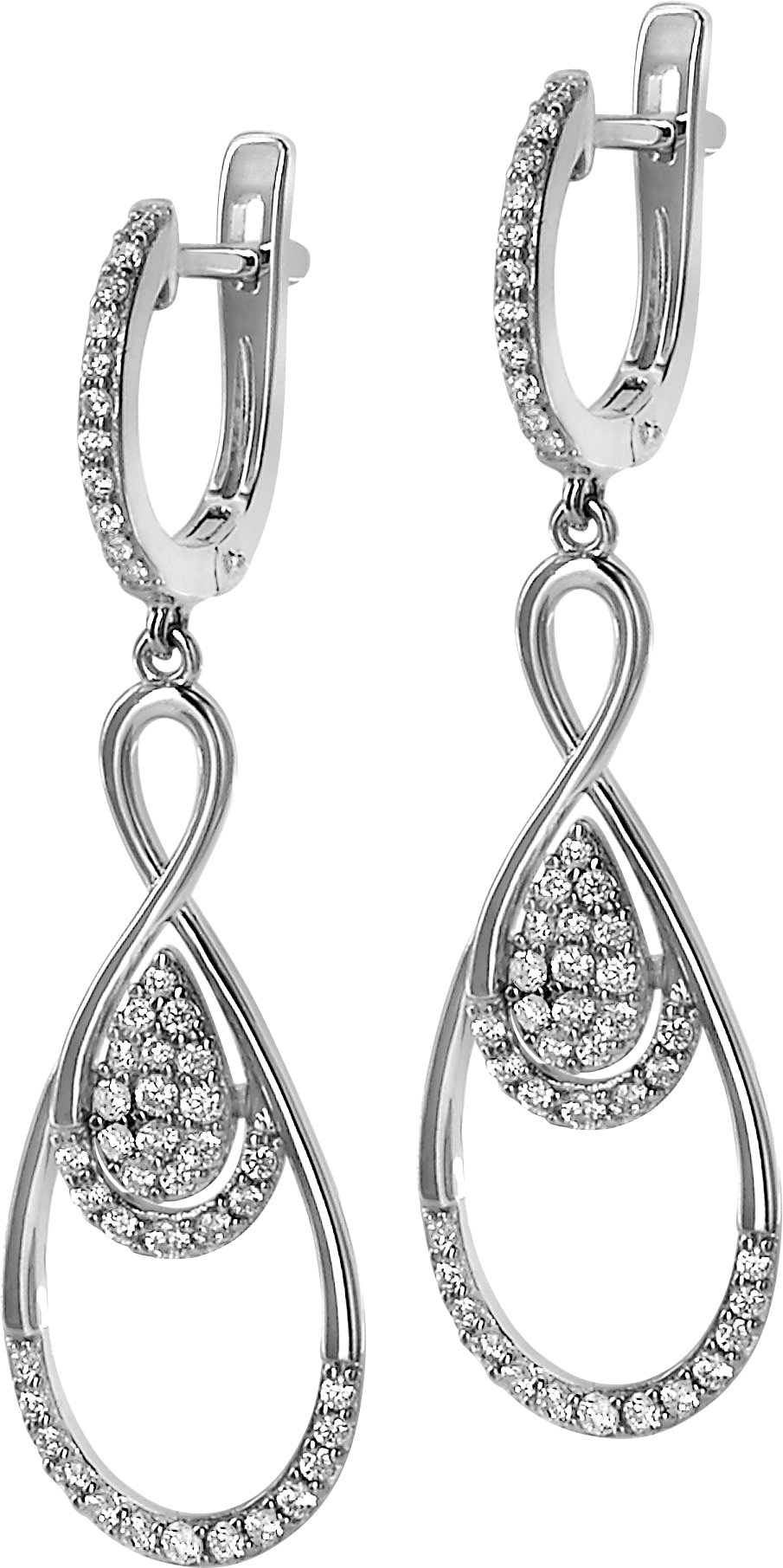 Orphelia 'Angelina' Damen 925 Sterling Silber Ohrhänger - Silber ZO-7041