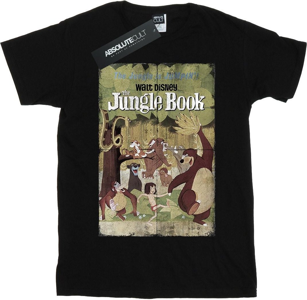 Disney - "The Jungle Book Retro Poster" T-Shirt für Mädchen (Schwarz)
