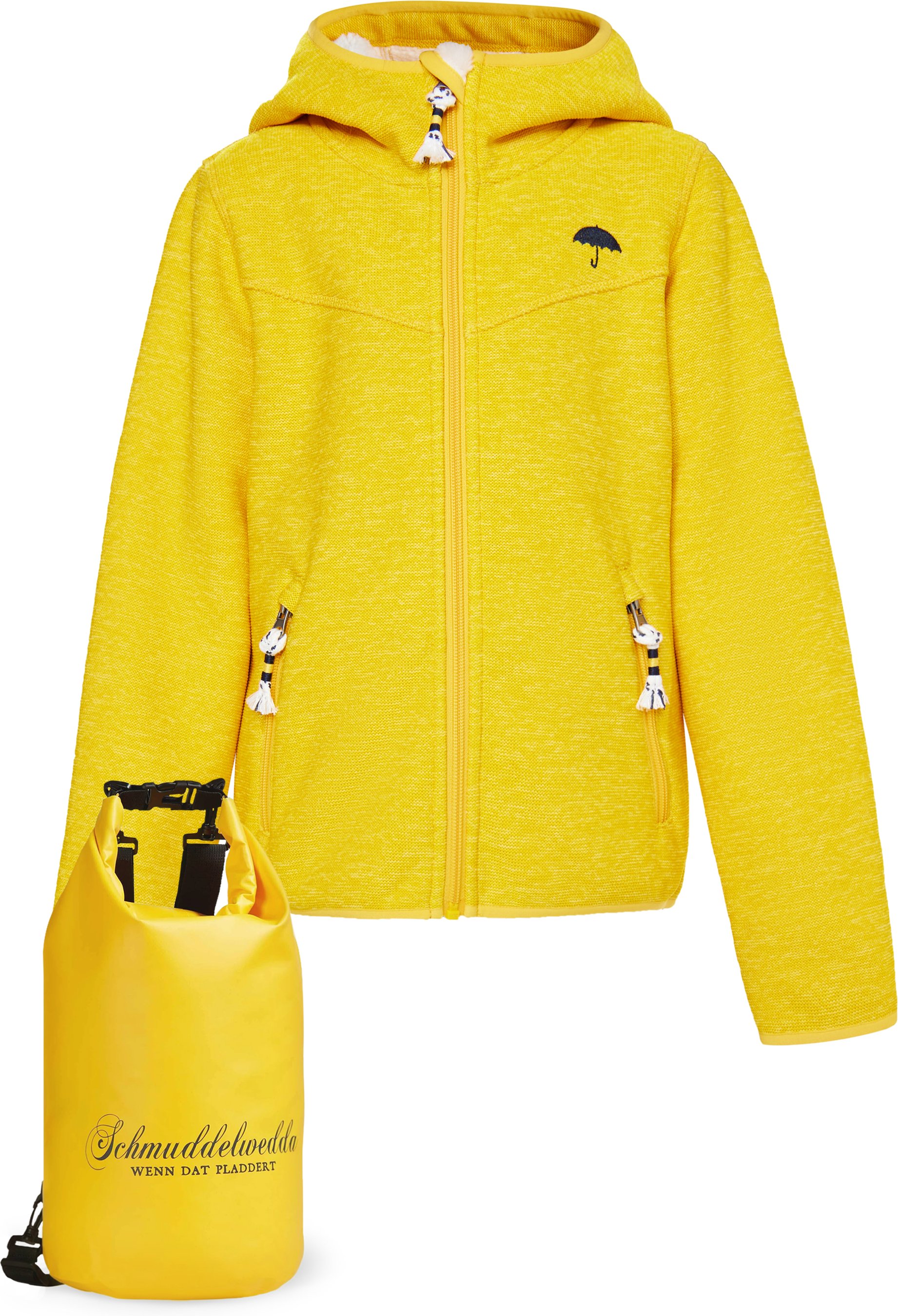 Thumbnail - Schmuddelwedda Blouson + Tagesrucksack - SET Mädels Dunkelgelb Melange