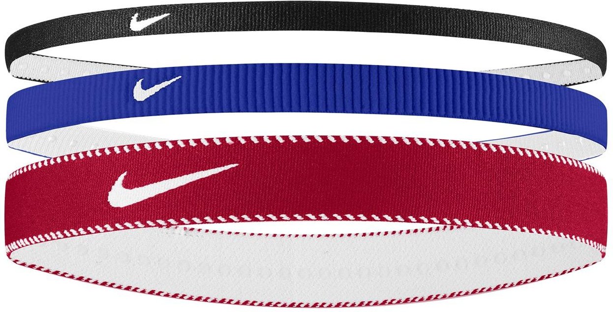 Nike - "Classic" Stirnband(3er-Pack) (Rot/Blau/Schwarz)
