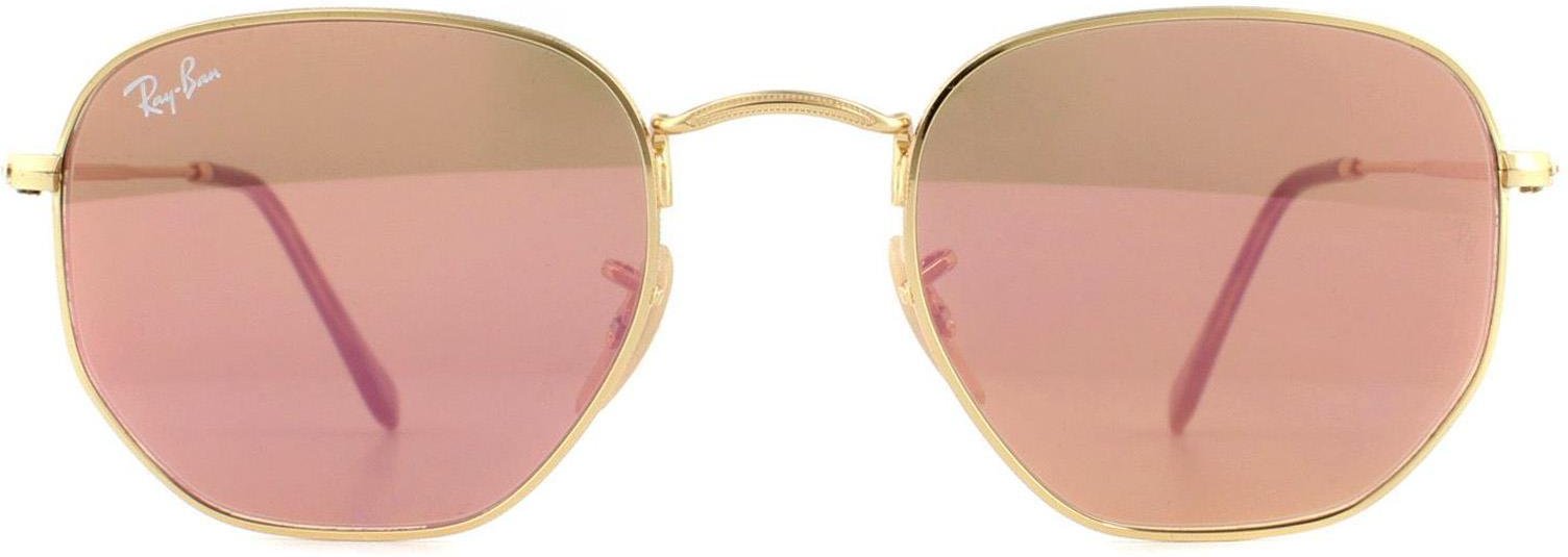 Ray-Ban Square Unisex Gold Kupfer Flash Spiegel RB3548N Sechseckig