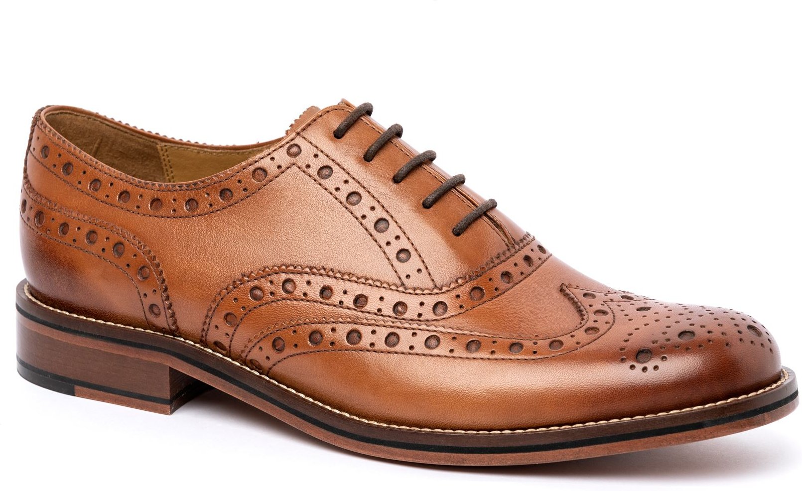 Chapman & Moore Oxford Brogue Leder Herrenschuhe in Tan Burnish