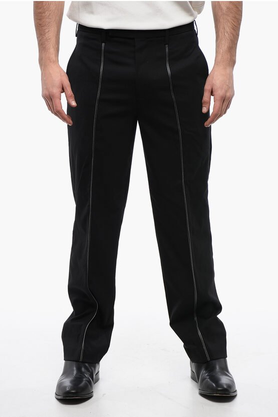 Slim Fit Chinos aus Wollmischung TAPE in Schwarz