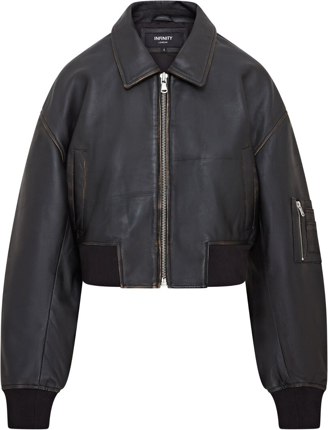 Übergroße Damen-Bomberjacke MA-1 aus Leder