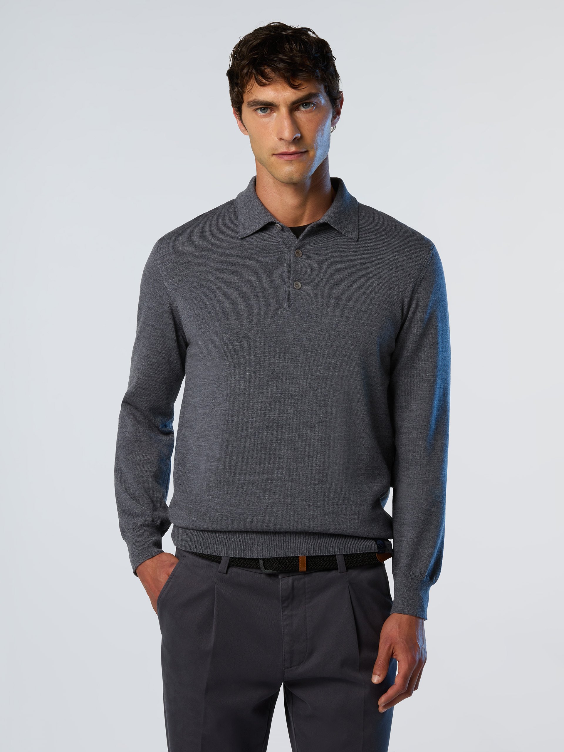 North Sails Pullover Poloshirt aus Merinowolle